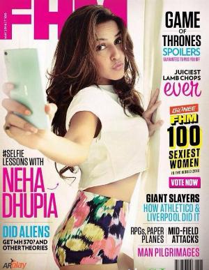 Neha Dhupia FHM 04.jpg FHM Hot Bollywood Magazine Covers